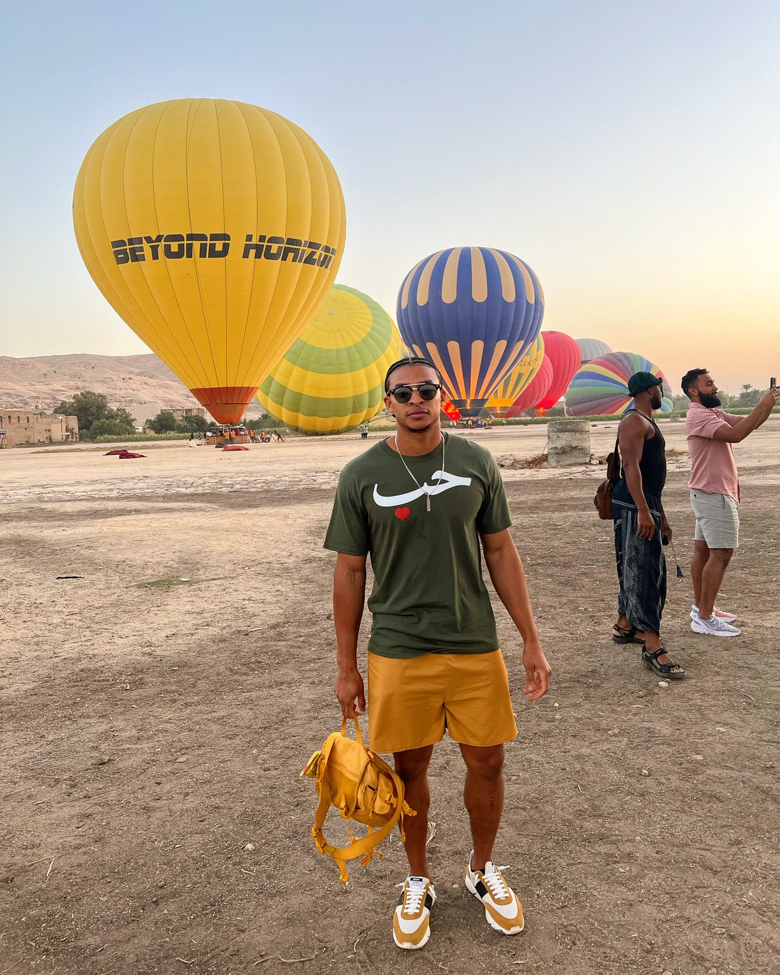 Hot air balloons at sunrise in Luxor, Egypt